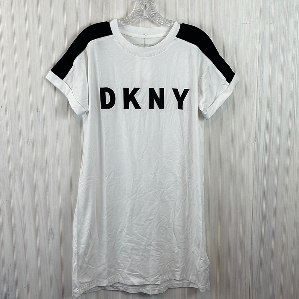DKNY TEE SHIRT DRESS LOGO SPELL OUT SMALL
